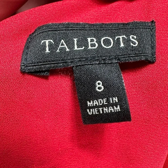 Talbots dress red with black specks long sleeves lightweight size 8 - Picture 6 of 6